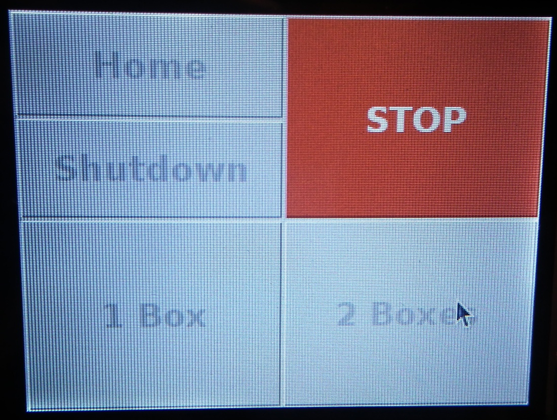 Appearance of touchscreen interface when a job is running.
